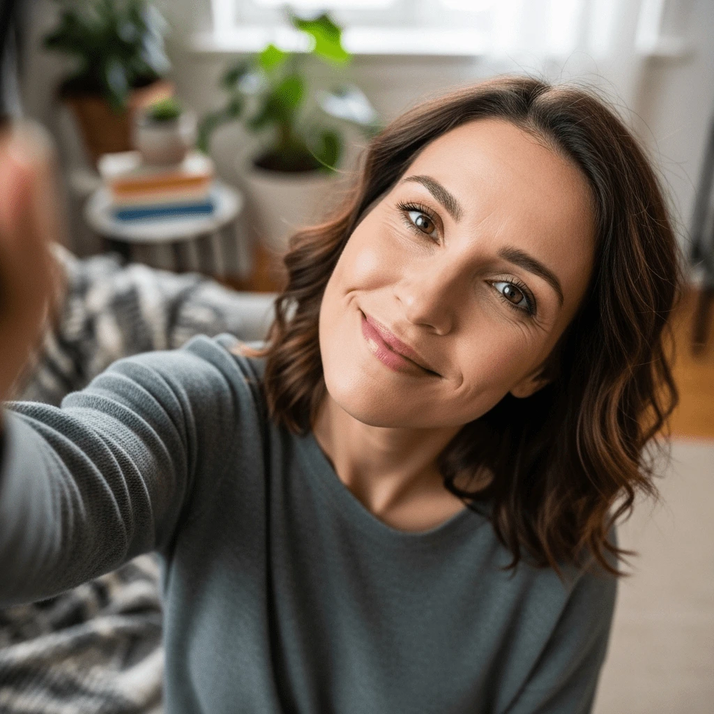 Example of a casual selfie before editing